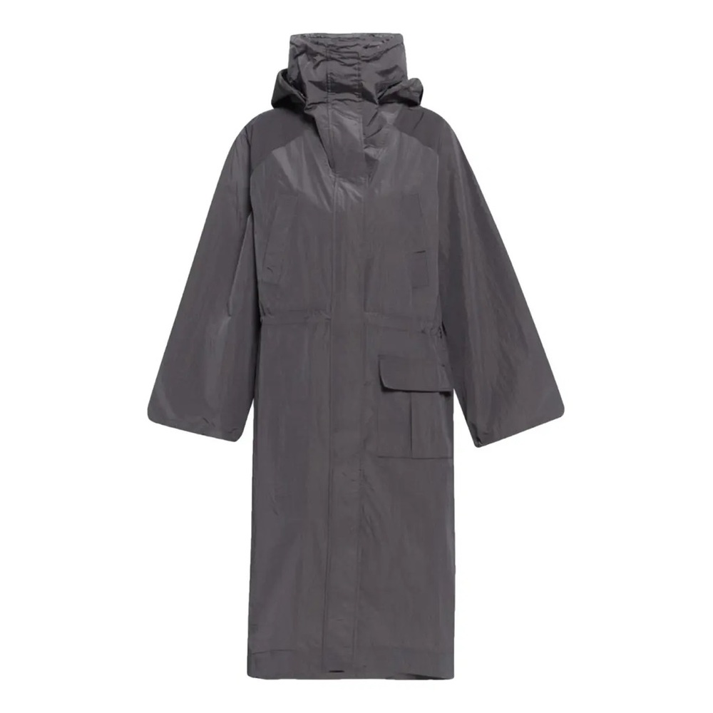 GANNI Hooded Gray Phantom Parka Coat S size 34 NWT